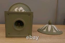 Wedgwood Jasperware Campana Urn withLid Sage Green Greek Mythology Scenes