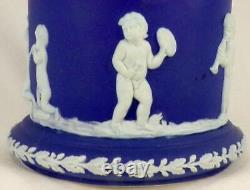 Wedgwood Jasperware Candy Jar Blue White Cherub Musicians Vintage
