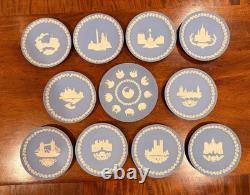 Wedgwood Jasperware Christmas Plates 1969 1978 + 10th Anniv Complete Collection