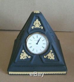 Wedgwood Jasperware Clock Black & Cane Library Collection