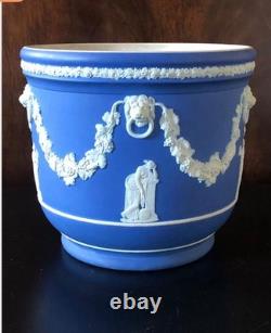 Wedgwood Jasperware Cobalt Blue Portland Jardiniere Cache Pot Planter Large