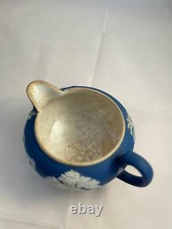 Wedgwood Jasperware Cream on Royal Blue 4 Piece Tea Set Free Shipping