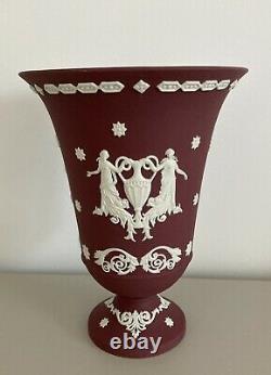 Wedgwood Jasperware Crimson Red Wine Large Vase -Rare