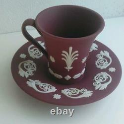 Wedgwood Jasperware Crimson Wine Red Cup&Saucer Limited Edition
