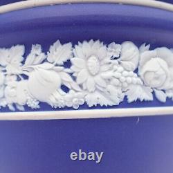 Wedgwood Jasperware Dark Blue Dip Pot Pourri Vase Neoclassical