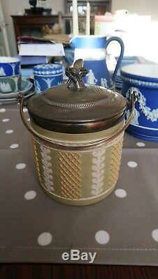 Wedgwood Jasperware Dip Tricolour Antique Jam/preserve Pot C. 1880 Extremely Rare