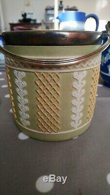 Wedgwood Jasperware Dip Tricolour Antique Jam/preserve Pot C. 1880 Extremely Rare