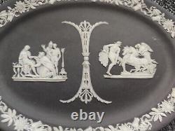 Wedgwood Jasperware Dipped Black Oval Plaque C. 1800's