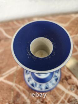 Wedgwood Jasperware Dipped Dark Blue 6 Candlestick Holder Excellent