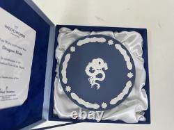 Wedgwood Jasperware Dragon Plate Portland Blue Millennium Year 2000 Boxed