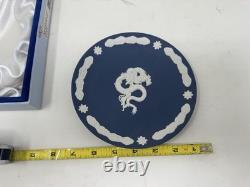 Wedgwood Jasperware Dragon Plate Portland Blue Millennium Year 2000 Boxed