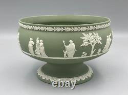 Wedgwood Jasperware Green 8 Footed Fruit Bowl