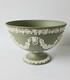 Wedgwood Jasperware Green Bowl Lions Head And Garland