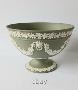 Wedgwood Jasperware Green Bowl Lions Head And Garland