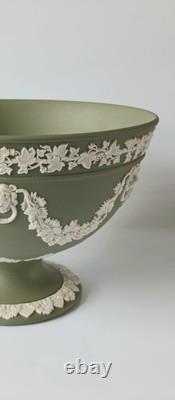 Wedgwood Jasperware Green Bowl Lions Head And Garland