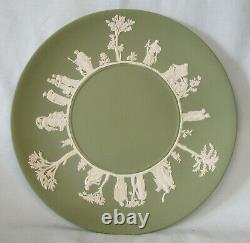 Wedgwood Jasperware Green Neoclassical Cake Plate, Set of 9