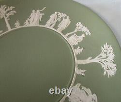 Wedgwood Jasperware Green Neoclassical Cake Plate, Set of 9