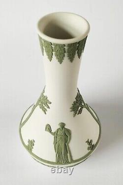 Wedgwood Jasperware Green On White Grecian Vase