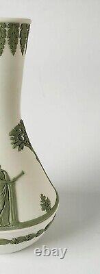 Wedgwood Jasperware Green On White Grecian Vase