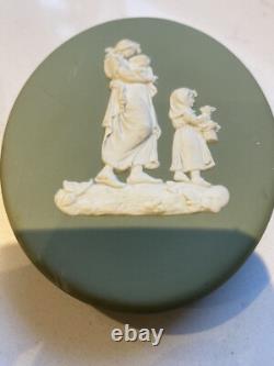 Wedgwood Jasperware Green Pram Plaques