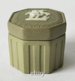 Wedgwood Jasperware Green Spring Seasons Fluted Trinket Box