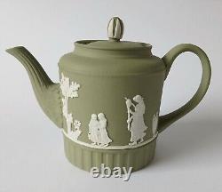 Wedgwood Jasperware Green Teapot Miniature Domestic Employment