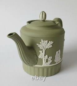 Wedgwood Jasperware Green Teapot Miniature Domestic Employment