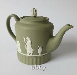 Wedgwood Jasperware Green Teapot Miniature Domestic Employment