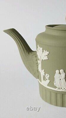 Wedgwood Jasperware Green Teapot Miniature Domestic Employment