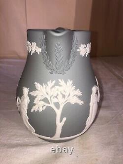 Wedgwood Jasperware Grey Milk Pitcher-Rare Color-Neoclassical-England
