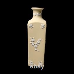 Wedgwood Jasperware Handcrafted Vase in Primrose Yellow with White Prunus Wedgwood Jasperware Handcrafted Vase in Primrose Yellow with White Prunus