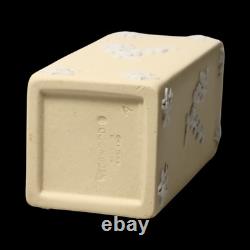 Wedgwood Jasperware Handcrafted Vase in Primrose Yellow with White Prunus