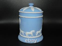 Wedgwood Jasperware Horse Theme Lidded Cigarette Jar
