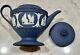 Wedgwood Jasperware Icarus Mini Teapot, Portland Blue 1-cup 3.5 Tall England