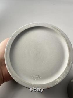 Wedgwood Jasperware Jasper Rare Grey Large 17cm Lidded Tobacco Tea Jar 1991