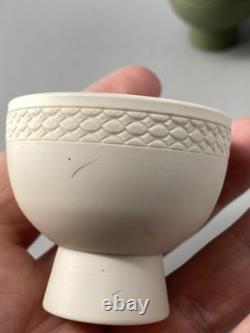 Wedgwood Jasperware Jasper Rare Set Of Four Saki Bowls Cups Pink, Green Etc