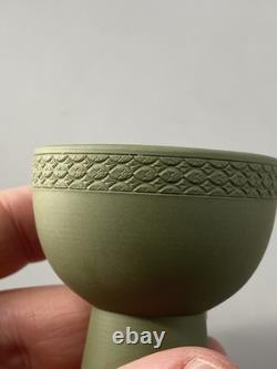 Wedgwood Jasperware Jasper Rare Set Of Four Saki Bowls Cups Pink, Green Etc