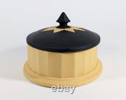 Wedgwood Jasperware Library Collection Cane Yellow Black Basalt Oval Column Box Wedgwood Jasperware Library Collection Cane Yellow Black Basalt Oval Column Box