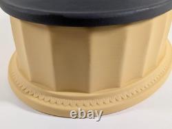 Wedgwood Jasperware Library Collection Cane Yellow Black Basalt Oval Column Box