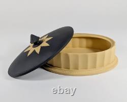 Wedgwood Jasperware Library Collection Cane Yellow Black Basalt Oval Column Box Wedgwood Jasperware Library Collection Cane Yellow Black Basalt Oval Column Box