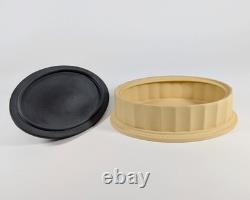 Wedgwood Jasperware Library Collection Cane Yellow Black Basalt Oval Column Box