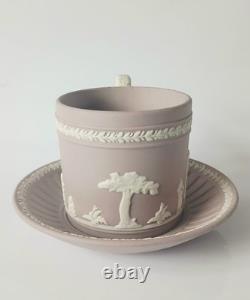 Wedgwood Jasperware Lilac Coffee Cup and Saucer