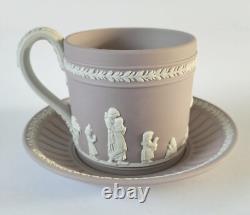 Wedgwood Jasperware Lilac Coffee Cup and Saucer