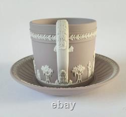 Wedgwood Jasperware Lilac Coffee Cup and Saucer