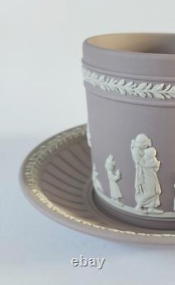 Wedgwood Jasperware Lilac Coffee Cup and Saucer