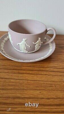 Wedgwood Jasperware Lilac Dancing Hours Tea Cup And Saucer