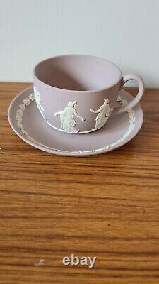 Wedgwood Jasperware Lilac Dancing Hours Tea Cup And Saucer
