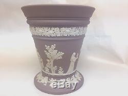 Wedgwood Jasperware Lilac Flower Vase With Frog Insert 4 7/8 Tall