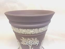 Wedgwood Jasperware Lilac Flower Vase With Frog Insert 4 7/8 Tall