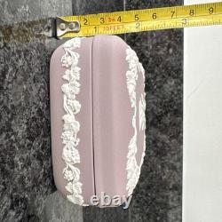 Wedgwood Jasperware Lilac Round Square Lidded Trinket Box Bell 3 Pieces VGC